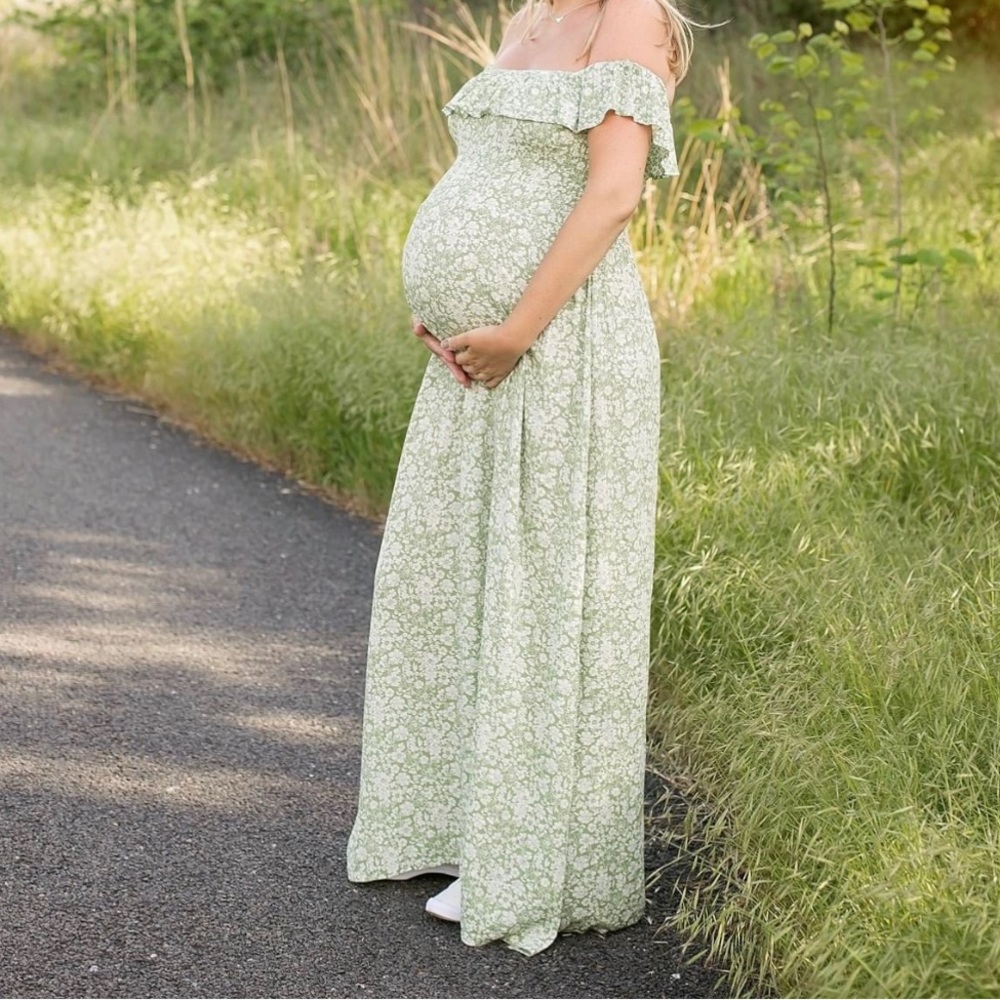 WORN ONCE  for a an hour photoshoot - PINK blush maternity dress-